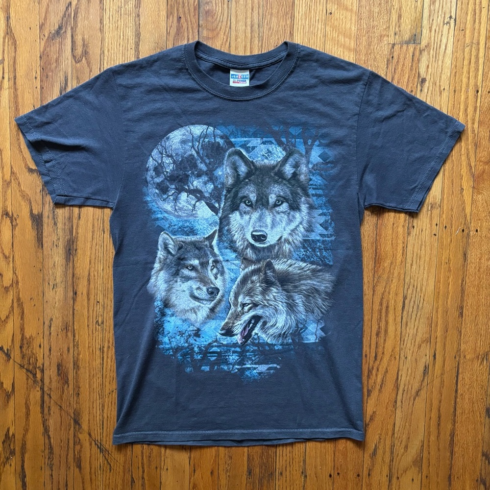 Vintage Midnight Wolf Pack Full Moon T-Shirt